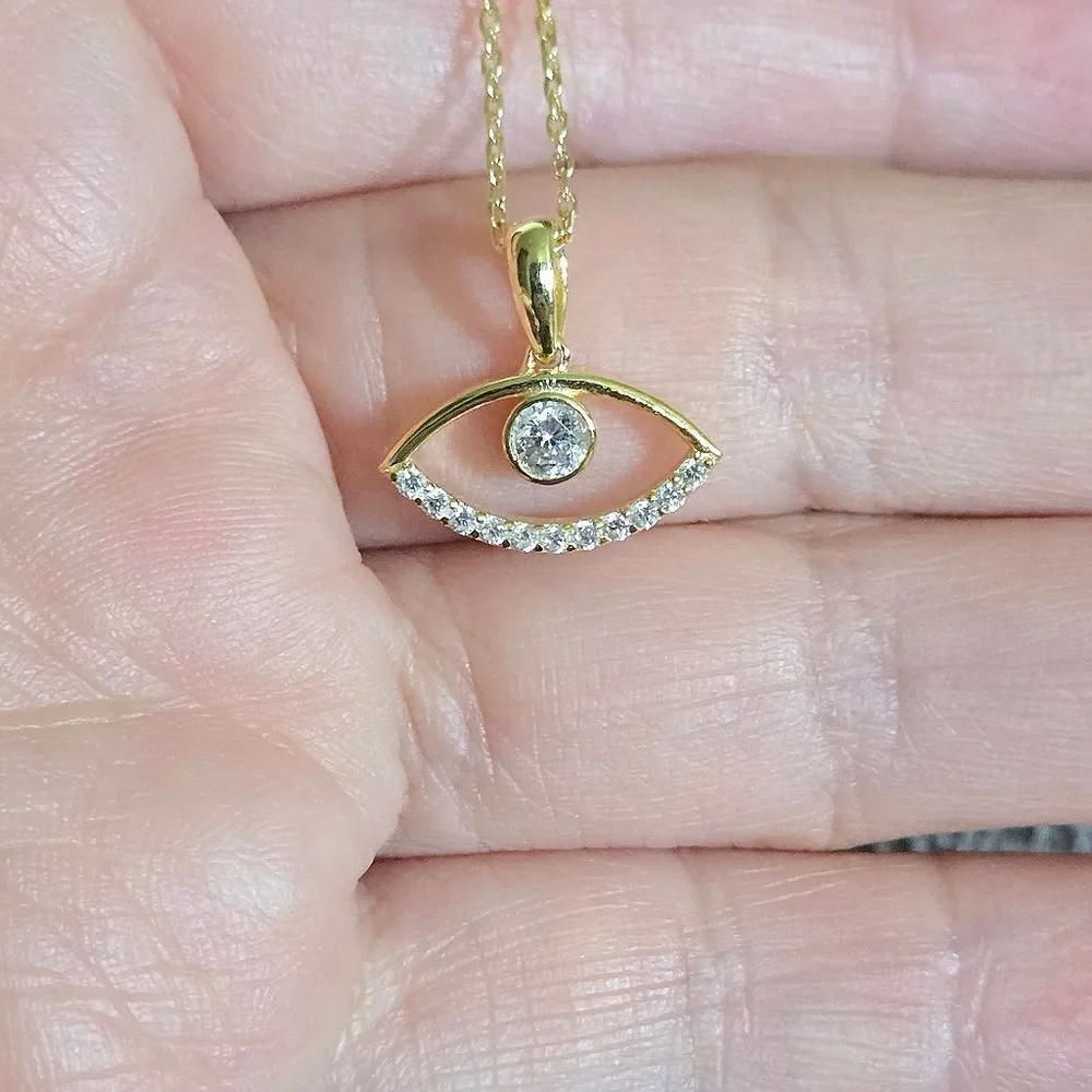 Fancy Silver🤍 Evil Eye🧿 Pendant Necklace